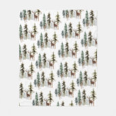 Waldkiefernwald Rentierstag & Doe Fleecedecke (Vorderseite)