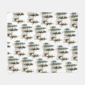 Waldkiefernwald Rentierstag & Doe Fleecedecke (Vorderseite (Horizontal))