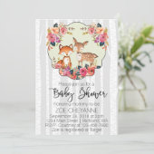WaldKinderzimmer-Babyrotwild-und Fox-Baby-Dusche Einladung (Stehend Vorderseite)