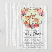WaldKinderzimmer-Babyrotwild-und Fox-Baby-Dusche Einladung (Vorne/Hinten)