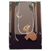Waldkitz mit Leuchtkäfern und Mond-Kunst Mittlere Geschenktüte (Rückseite)