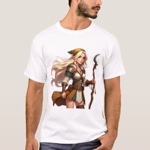 Waldklingen-Elfen-Druiden-Abenteurerin T-Shirt