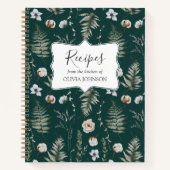 Waldkochbuch Blätter Botanische Pflanzenrezepte Notizblock (Vorderseite)