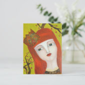 Waldkönigin. Märchenportraitmalerei Postkarte (Stehend Vorderseite)
