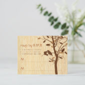 Waldkorn mit braunen Liebesvögel UAWG RSVP Karte (Stehend Vorderseite)