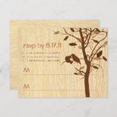 Waldkorn mit braunen Liebesvögel UAWG RSVP Karte (Vorne/Hinten)