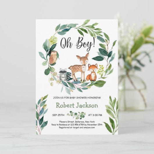 Waldkranztiere - Junge Einladung (Stehend Vorderseite)