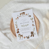 Waldkreaturen - Baby-Dusche Einladung