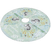 Waldkreaturen Eichhörnchenweihnachtsfest Fleece Weihnachtsbaumdecke (Schrägansicht)