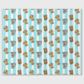 Waldkreaturen, Focken, Eichhörnchen, Blaues Schaf Geschenkpapier (Flach)