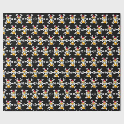 Waldkreaturen Fox und Schneeflocken Weihnachten Geschenkpapier (Flach)