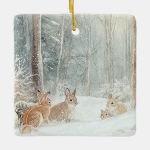 Waldkreaturen Kaninchen Keramikornament