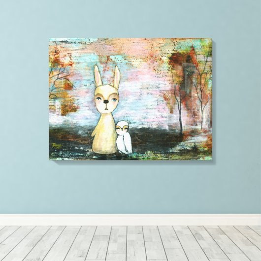 Waldkreaturen Kaninchenschwärme Leinwanddruck (Insitu (Holzboden))