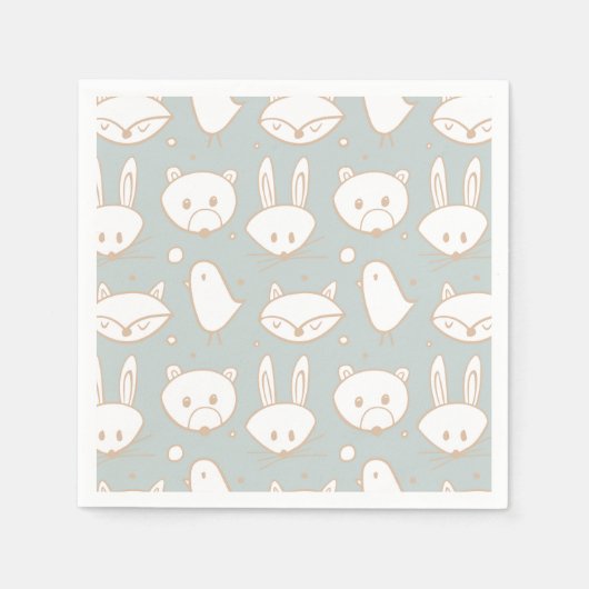 Waldkreaturen mit blütendem Charakter | Serviette (Vorderseite)