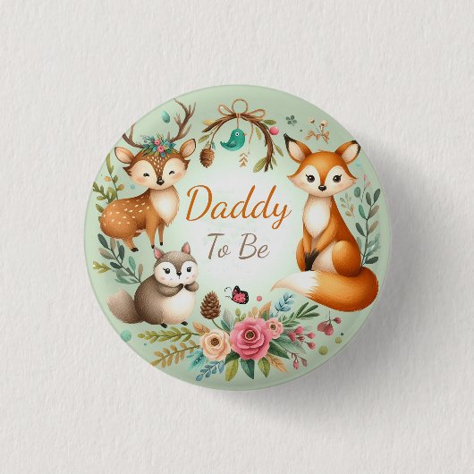 Waldkreaturen | Papa als Waldweide Button (Vorderseite)