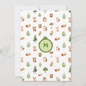 Waldkreaturen Rustikale Babydusche Einladung (Rückseite)