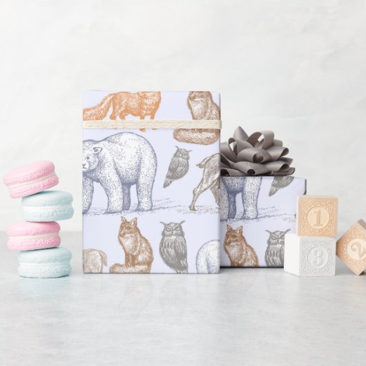 Waldkreaturen Rustikales Urlaubspapier Geschenkpapier (Babyparty)