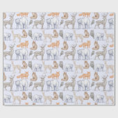 Waldkreaturen Rustikales Urlaubspapier Geschenkpapier (Flach)