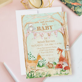 Waldkreaturen Tiere Hirschfockskaninchen-Kaninchen Einladung