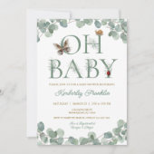 Waldkreaturen und Grünpflanzen Kinderdusche Einladung (Vorderseite)