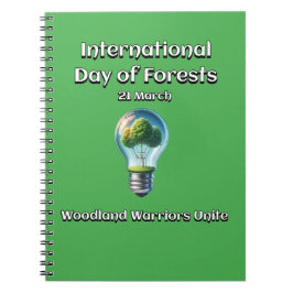 Waldkrieger vereinen sich. Tag der Wälder (IDF) Notizblock