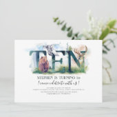 Waldland 10 - 10. Geburtstag Einladung (Stehend Vorderseite)