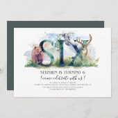 Waldland 6 - 6. Geburtstag Einladung (Vorne/Hinten)