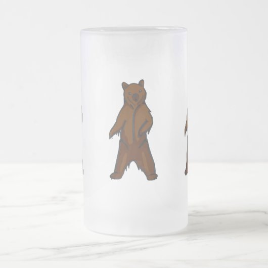Waldland Animal Brown Grizzle Bär Mattglas Bierglas (Mittel)
