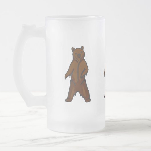 Waldland Animal Brown Grizzle Bär Mattglas Bierglas (Links)