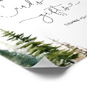 Waldland Bär Kiefernbäume Karten und Geschenkzeich Poster (Ecke)