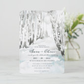 Waldland | Birch Forest Watercolor Einladung (Stehend Vorderseite)