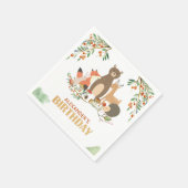 Waldland Birthday Party Tiere Gold Serviette (Ecke)