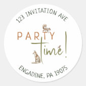 Waldland Birthday Rücksendeadresse Umschlag Aufkle Runder Aufkleber (Vorderseite)