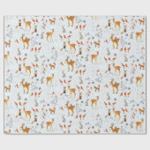 Waldland Blaue Tiere und Muster von Kardinälen Geschenkpapier (Flach)