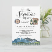 Waldland Boy Geburtstagsparty Camping Einladung (Stehend Vorderseite)