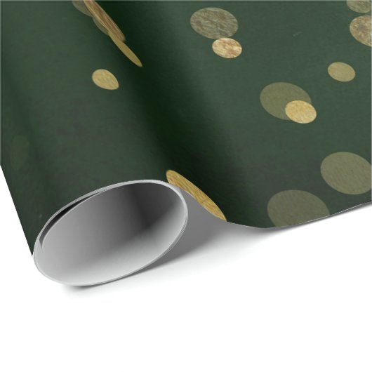 Waldland Cali Deep Green Forest Golden Confetti Geschenkpapier (Rolleneckpunkt)