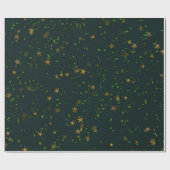 Waldland Cali Deep Green Stars Wald Gold Geschenkpapier (Flach)