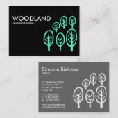Waldland (Chubby) - Blassgrün auf Schwarz Visitenkarte (Vorne/Hinten)