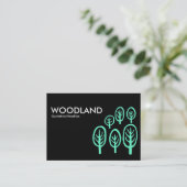 Waldland (Chubby) - Blassgrün auf Schwarz Visitenkarte (Stehend Vorderseite)