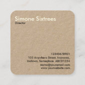 Waldland - Creme + Schwarzes auf Kraftpapier-Karte Quadratische Visitenkarte (Rückseite)