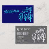 Waldland - cyan-blaues Blau auf dunkelblauem Visitenkarte (Vorne/Hinten)