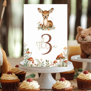 Waldland Deer Birthday Rustikal Tischnummer