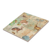 Waldland-Dekoupage Wald Wildtiere, Kaninchen Fliese (Seite)