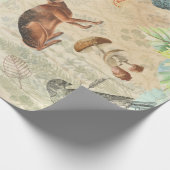Waldland-Dekoupage Wald Wildtiere, Kaninchen  Geschenkpapier (Ecke)