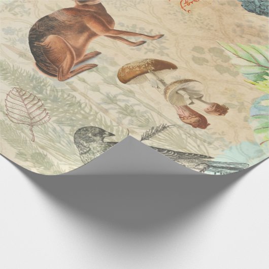 Waldland-Dekoupage Wald Wildtiere, Kaninchen  Geschenkpapier (Ecke)