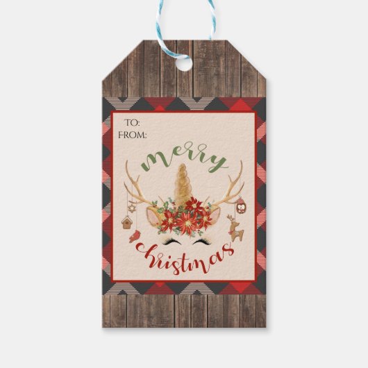 Waldland Einhorn mit Antlern Geschenkanhänger (Vorderseite)