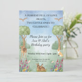 Waldland - Einladung zum Geburtstag - Zwillingswal (Stehend Vorderseite)