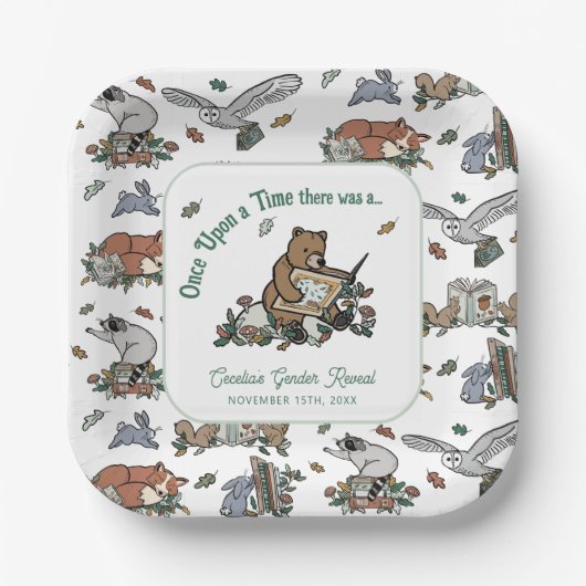 Waldland einmal nach Geschlecht Pappteller (Vorderseite)