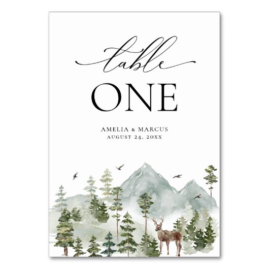 Waldland Evergreen Tischnummer (Rückseite)