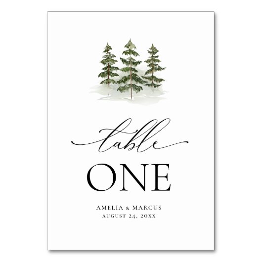 Waldland Evergreen Tischnummer (Vorderseite)